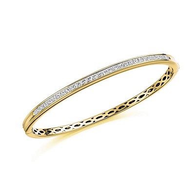 Princess Cut Diamond Bangle