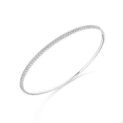 Round Brilliant Cut Diamond Bangle