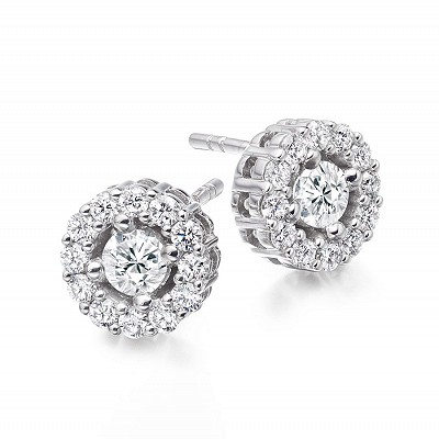 Round Brilliant Cut Diamond Stud Earrings