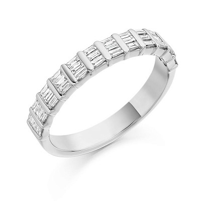 Baguette Cut Diamond Half Eternity Ring